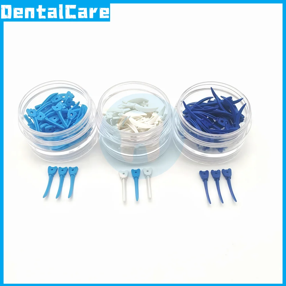 Dental Lab Tulwar Wedges Disposable Sectional Matrix System Plastic Refill Tooth Gap Wedge With Hole Dentistry Material 40Pcs