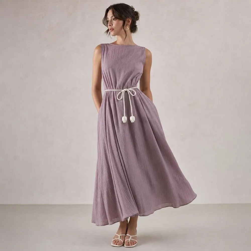 Unique Cloth Tulip String Waist Belt Soft Fabric Handmade Waist Rope Tie Up High-End Waist Chain Female Wear