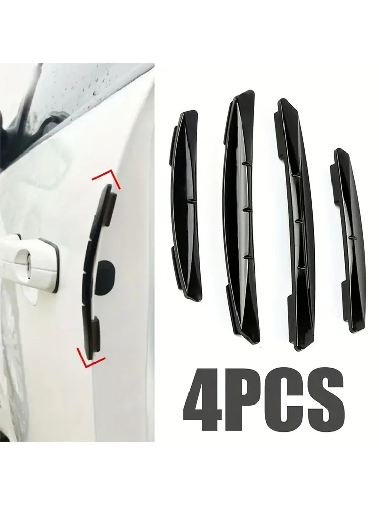 4pcs Car Stickers, Door Edge Protection Decorative Strips, Invisible Anti-collision Adhesive Strips, Car Door Scratch Resistant