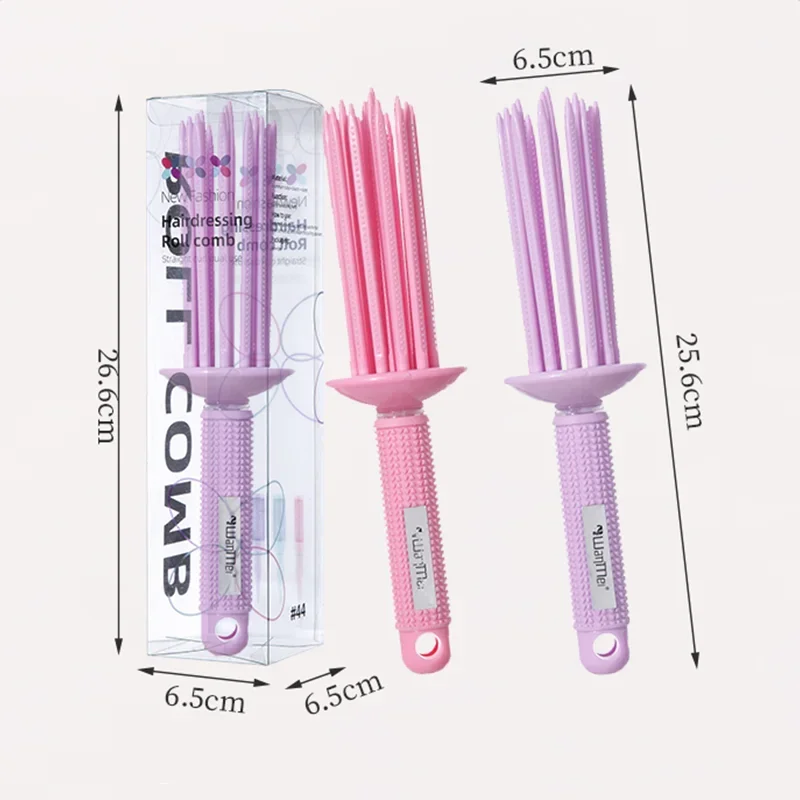 

1pcs Hair Air Volume Fluffy Curler Comb High Quality Non-slip Handle Roller Comb Heatless Salon Curly Hair Styling Accessories