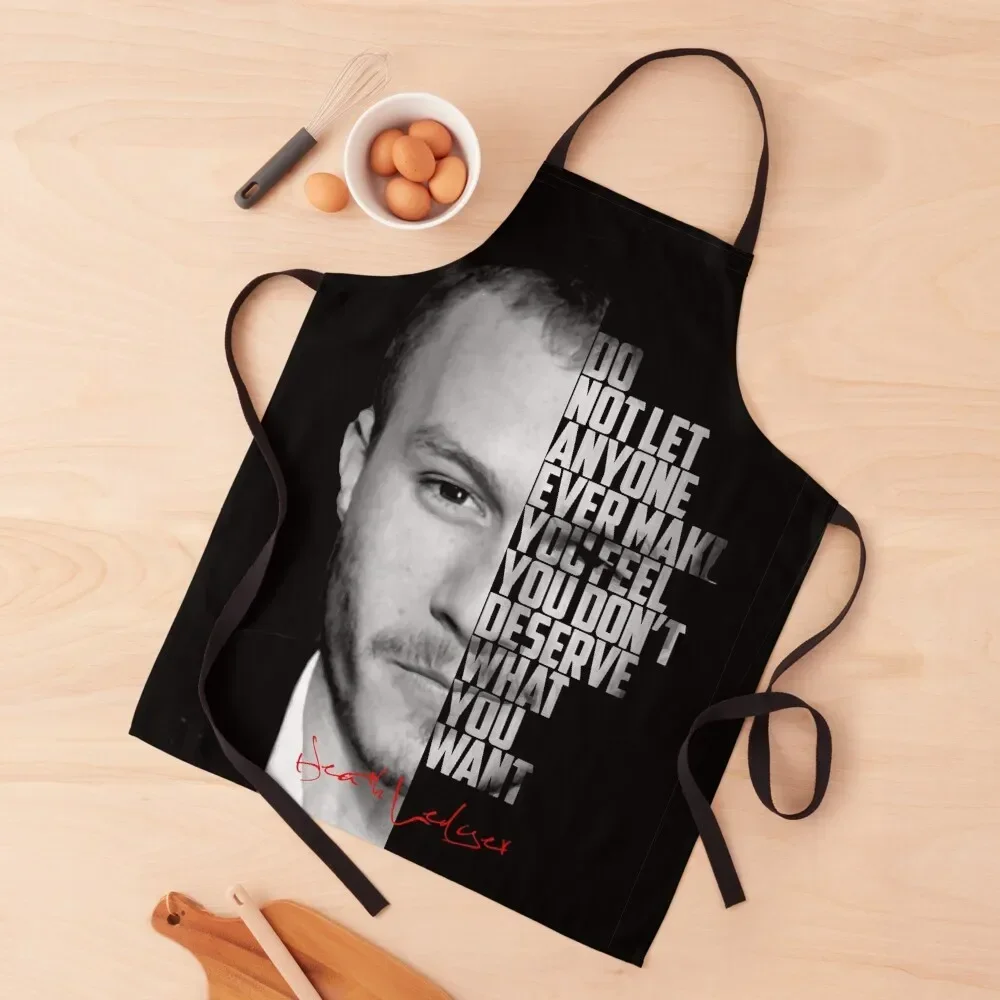 Black and white Heath Ledger inspirational quotes, Apron Kitchens Accessories Nursing Apron