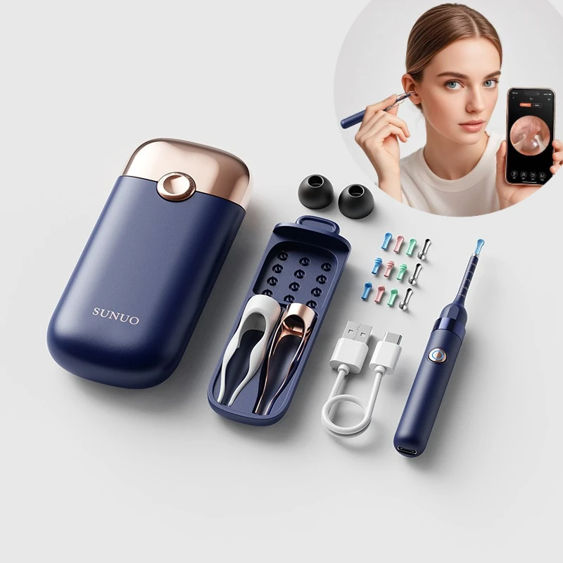 

Многофункциональный визуальный инструмент для чистки ушей с камерой, HD-эндоскоп 800 Вт, в комплект входит обновленный интеллектуальный визуальный очиститель ушной серы