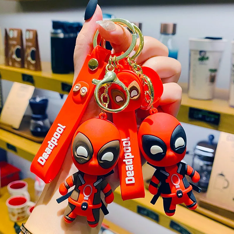 

Marvel Deadpool Keychain Anime Cartoon Deadpool Doll Pendant Car Key Ring Schoolbag Decoration Ornaments Jewelry Holiday Gifts