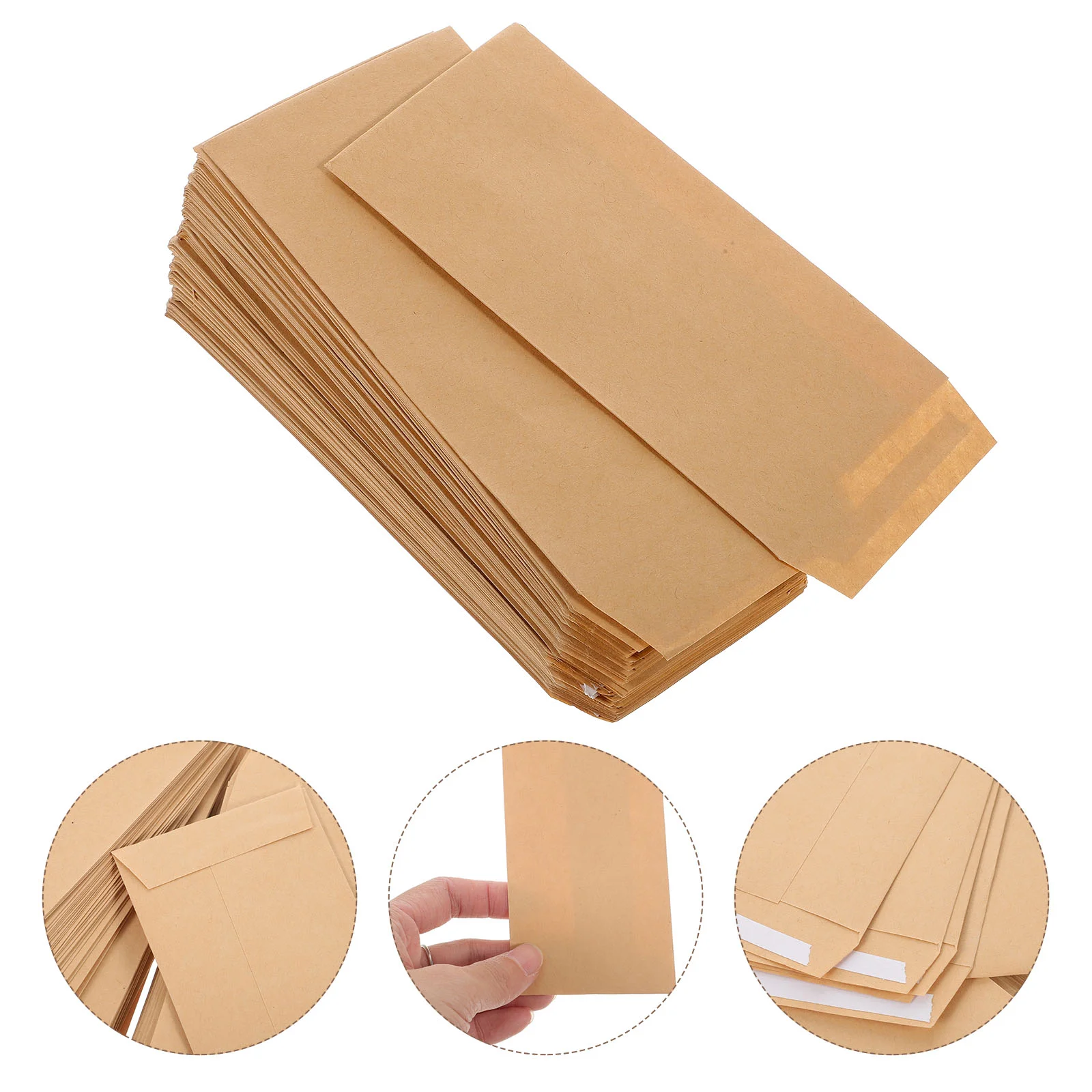 100 Pcs Seed Envelope Money Envelopes for Cash Kraft Coins Brown Key Mailing Small 10cm