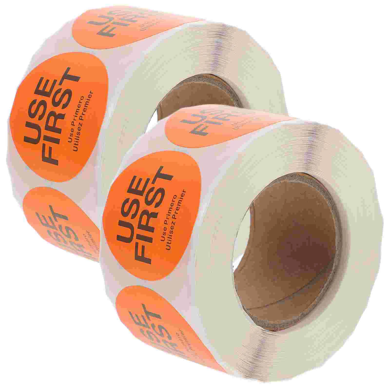 2 Rolls Use Priority Tags Applied Self Adhesive Stickers First Label Food Labels Applique Copper Plate Self-adhesive Signs