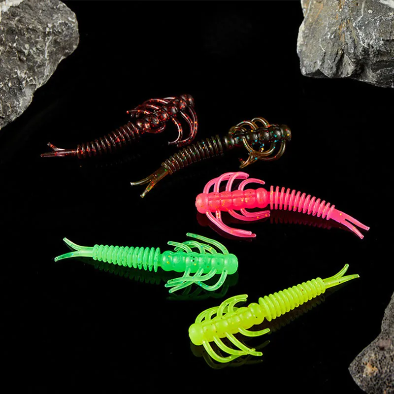6 قطعة 6.8 سنتيمتر الصيد لينة إغراء الديدان العائمة تمايل TPE البلاستيك الاصطناعي السباحة الطعم الملح تلاعب Ned سهلة لصب الأسماك الطعوم #5