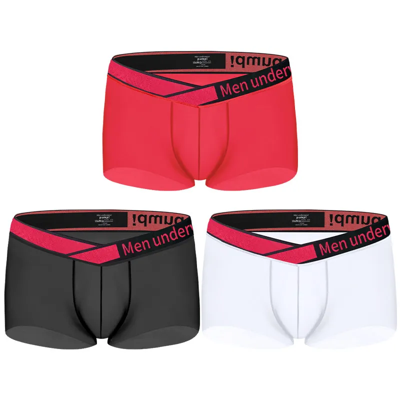 ADANNU Men's Underwear Set Breathable Ice Silk Boxers with Elastic Leg Arm Bands Muscle Compression Gym Fitness Workout Gear 3PC