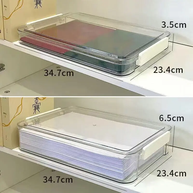 Imagem -04 - Caixa de Armazenamento de Documentos a4 Transparente Armazenamento de Papel de Teste de Escritório Caixa de Papel de Impressão Pasta de Arquivo