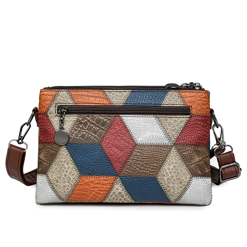 Luxury PU Leather Women\'s Shoulder Crossbody Bags High Quality Women Handbag Patchwork National Style Female Messenger Tote Sac