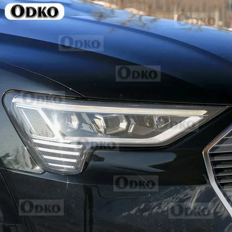 

2 шт. защитная пленка для фар автомобиля дымчато-черный оттенок виниловая прозрачная наклейка из ТПУ для Audi etron 55 50 2019-Present