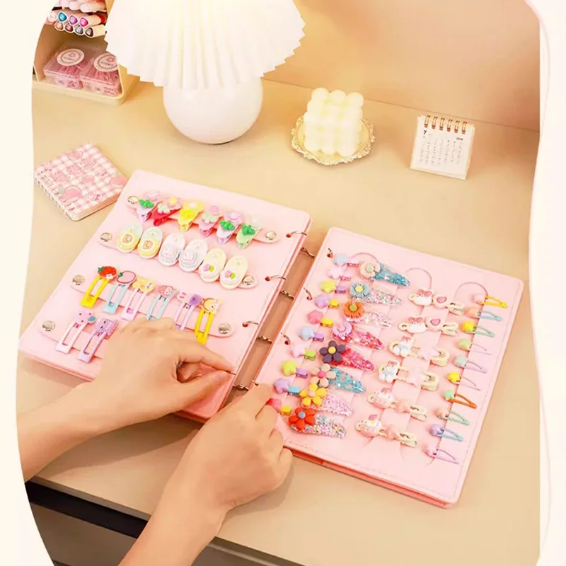 Hair accessory storage box hair clip hair pin headwear display album foldable portable hair tie storage jewelry box