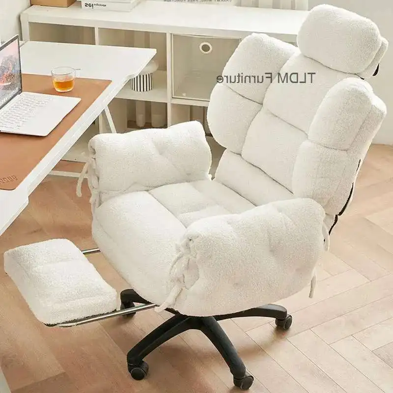 كراسي غرفة النوم كرسي مكتب لرفع كسول شمالي قابل للتعديل ومسند ظهر دوار كراسي مكتب مريحة مخملية لغرفة الألعاب