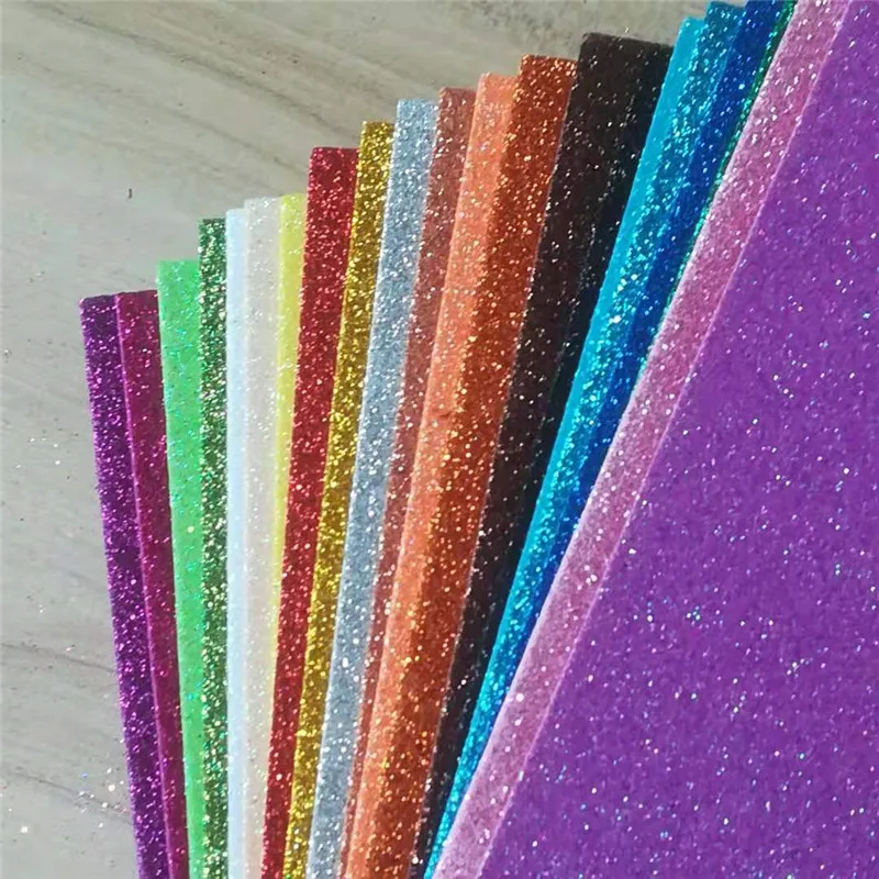 10 Sheet A4 Gold Powder Glitter Foam Paper Diy Crafts Handmade Scrapbook Material Wdding Party Kindergarten Decorations Supplies