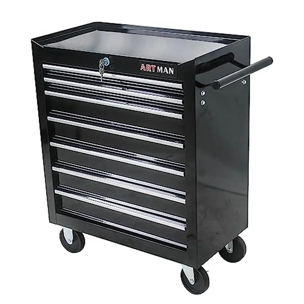 7-Drawer Rolling Tool Chest on Wheels Garage Warehouse Workshop Repair Shop Cold Rolled Steel Construct Lockable & Durable