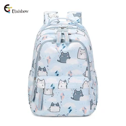 School Bags for Girls Cute Printing Cat School Backpack and Handbag Kawaii Children Backpack Back To School 2024 Mochila Escolar