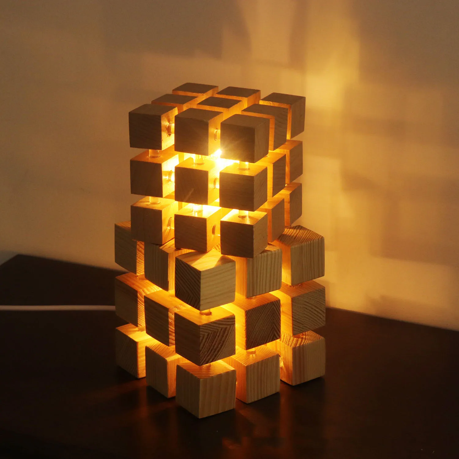 USB 플러그인 9단계 루빅스 큐브 LED 발광 야간 조명, 침실 침대 옆 테이블 장식 선물