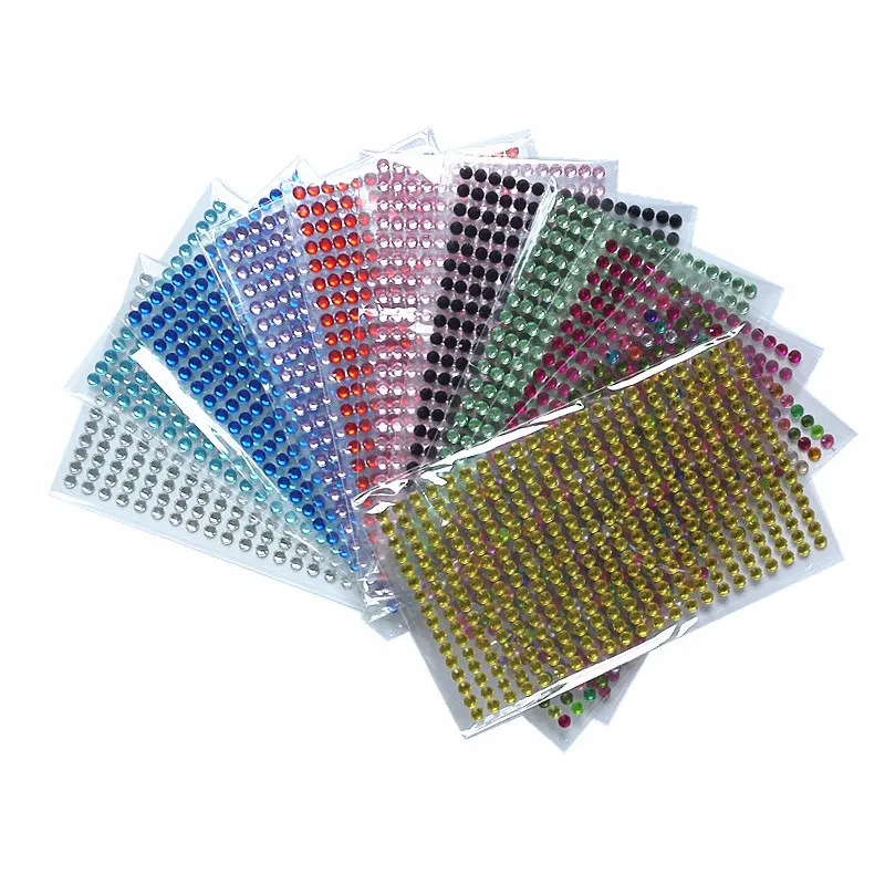 437 Pcs Self Adhesive Round Red Rhinestone Stickers, 4mm Diameter for DIY Crafts and Decoration with No Mess