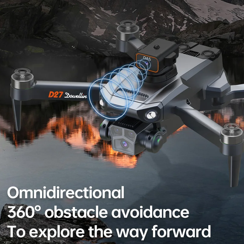 2025 D27 Pro MAX GPS Drone 8K Telecamera HD professionale 5G WIFI FPV 360 °   Quadricottero RC a grande schermo senza spazzole per evitare ostacoli