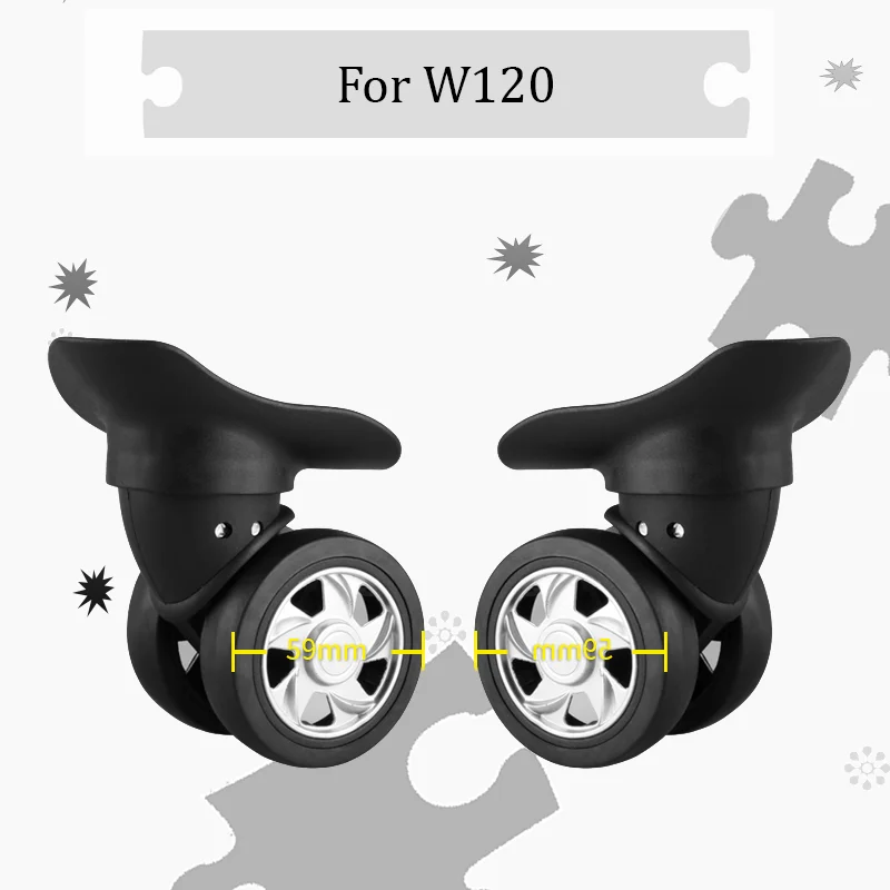 

For W120 Luggage Accessories Ultra-Quiet Swivel Castors Thickened Rubber Wear-Resistant Anti-Slip 360-Degree Smooth Rotation