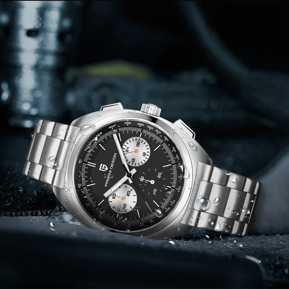 2026Pagani design VK63 sports chronograph men's fashion quartz watch men's luxury sapphire all-steel luminous diving watch reloj