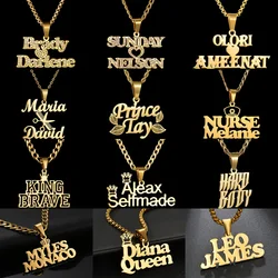 Multiple Styles Personalized Custom 2 Names Necklace Stainless Steel For Men Women Big Size Pendant Christmas Jewelry Gifts