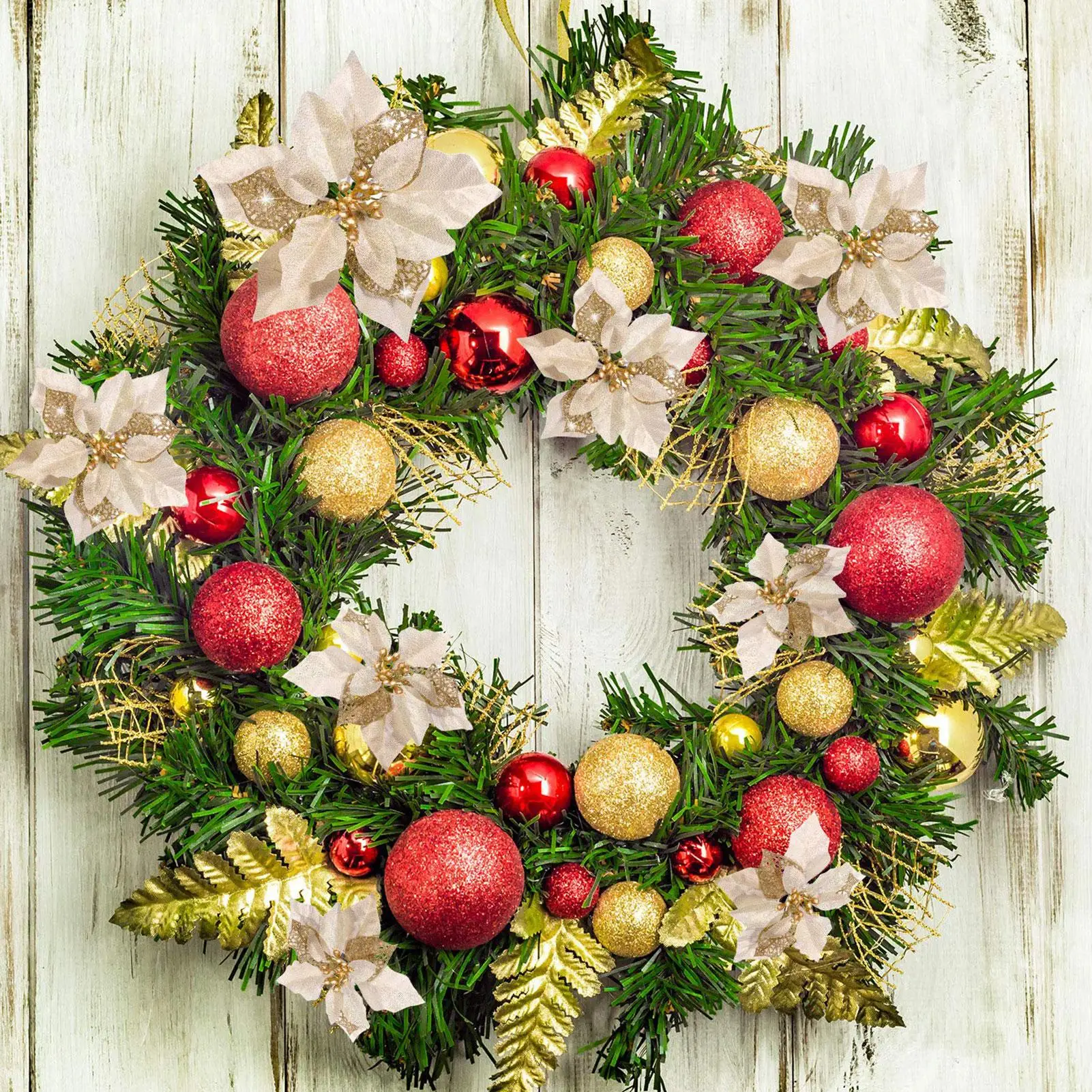 結婚式の造花花クリスマスツリーオーナメントクリスマスツリーリースガーランド装飾ホームホリデーシーズン用