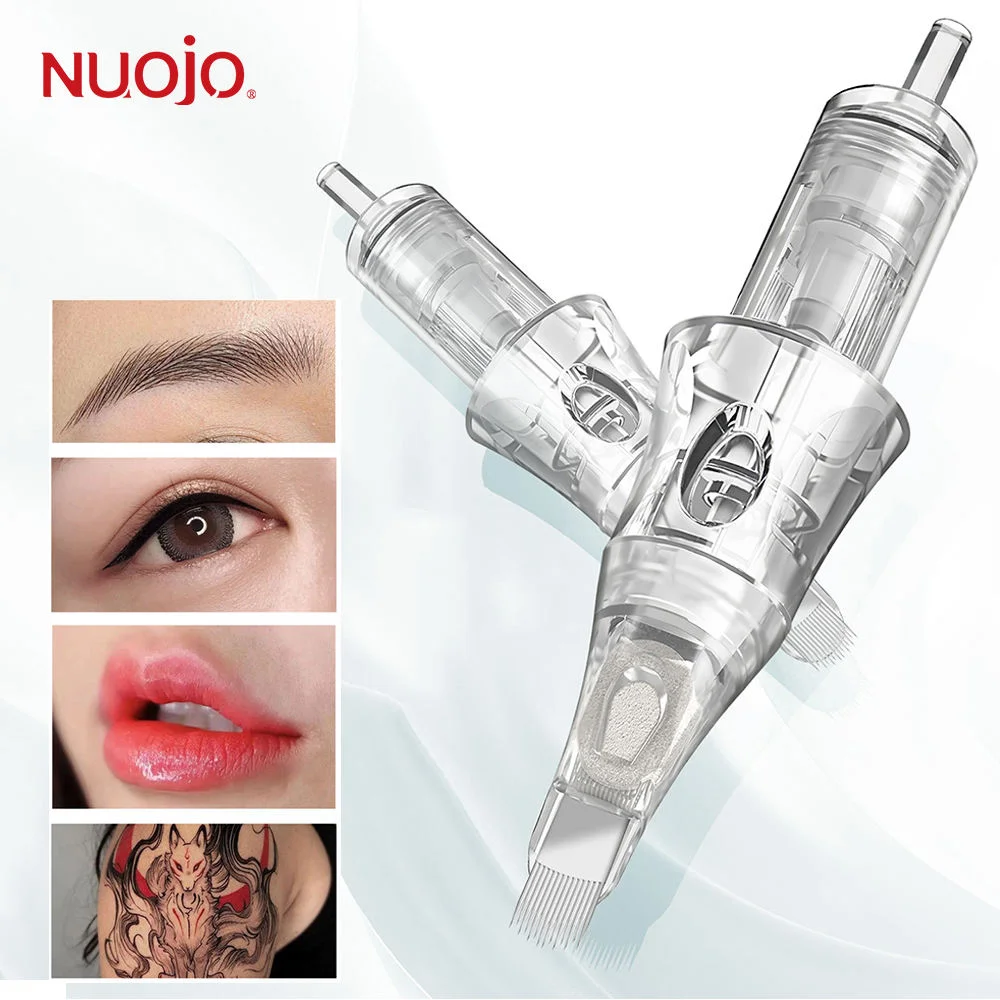 10PCS U12-0.25mm-ST Universal Tattoo Needle Cartridges Ultra-fine Lines|Built-in Sponge Half-Wall Needle For Eyebrow Lips Tattoo