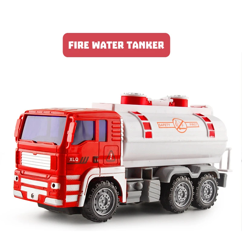 Children\'s Fire Fighting Truck Toy Set Large Fire Ladder Lift Truck Sprinkler Water Tanker Model Engineering Trucks Toys for Kid