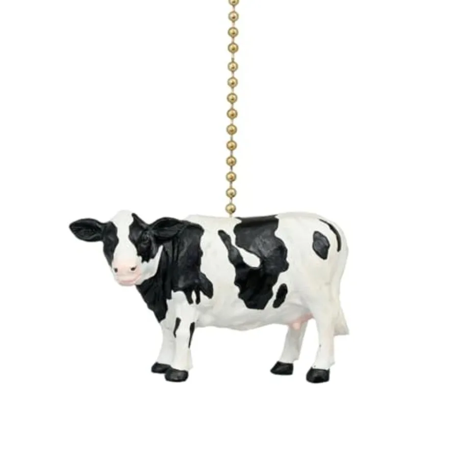 Holstein Farm Cow Ceiling Fan Pull Chain Light Decorative Extension with 6