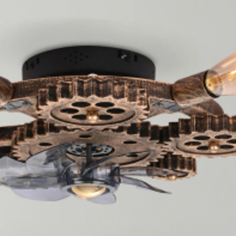 الرجعية مروحة السقف مزرعة نمط قفص صناعي 7 شفرات مروحة التحكم عن بعد عكسها المحرك لغرفة النوم غرفة المعيشة المطبخ #2