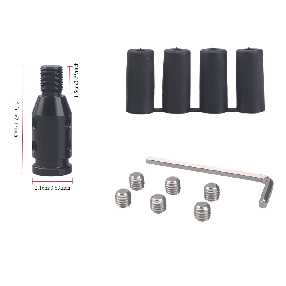 Universal Aluminum Alloy Car Auto Gear Manual Shift Knob Adapter Black for Non Threaded Shifters M12x1.25