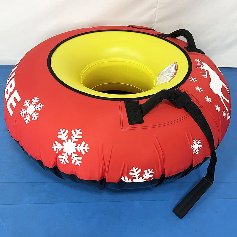 48 Zoll / 122 cm Nylonhülle, aufblasbarer Schneeschlauchschlitten für Spielausrüstung im Winter, langlebiger Boden, 1 Fahrer – Detail 4