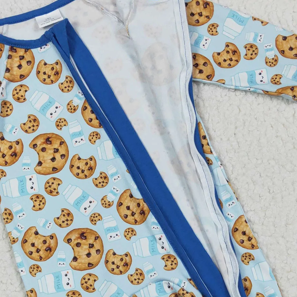 طفل رضيع طويلة الأكمام رومبير بذلة Crewneck سستة بانت الحليب الكوكيز عيد الميلاد الرضع طفل أطفال حديثي الولادة لطيف لينة الأزياء #5