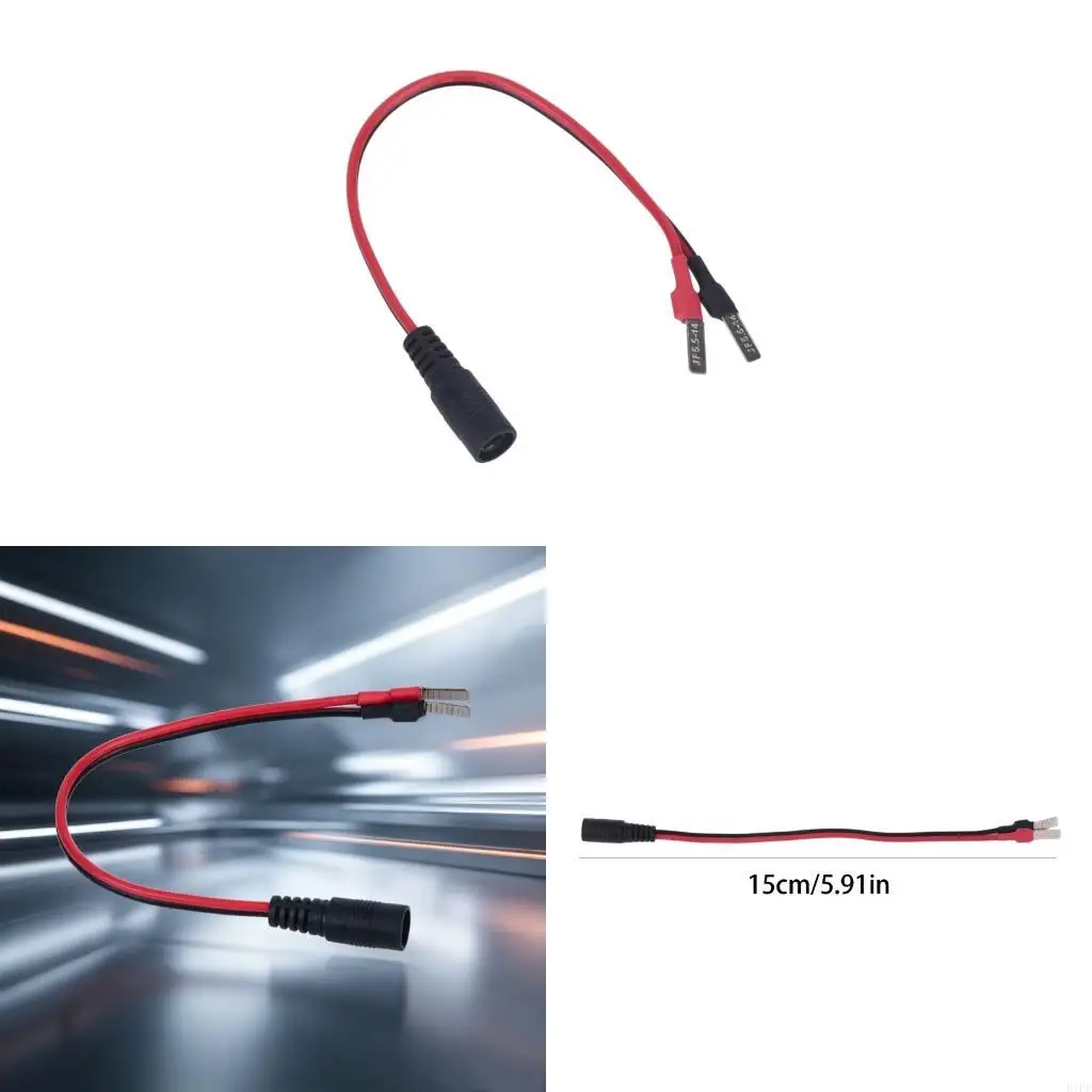 E1PF Battery Charging Cable with C45 Tab Terminals and DC5.5X2.1Mm Female Socket, 22Cm Adapters Wire for Charging Setups and