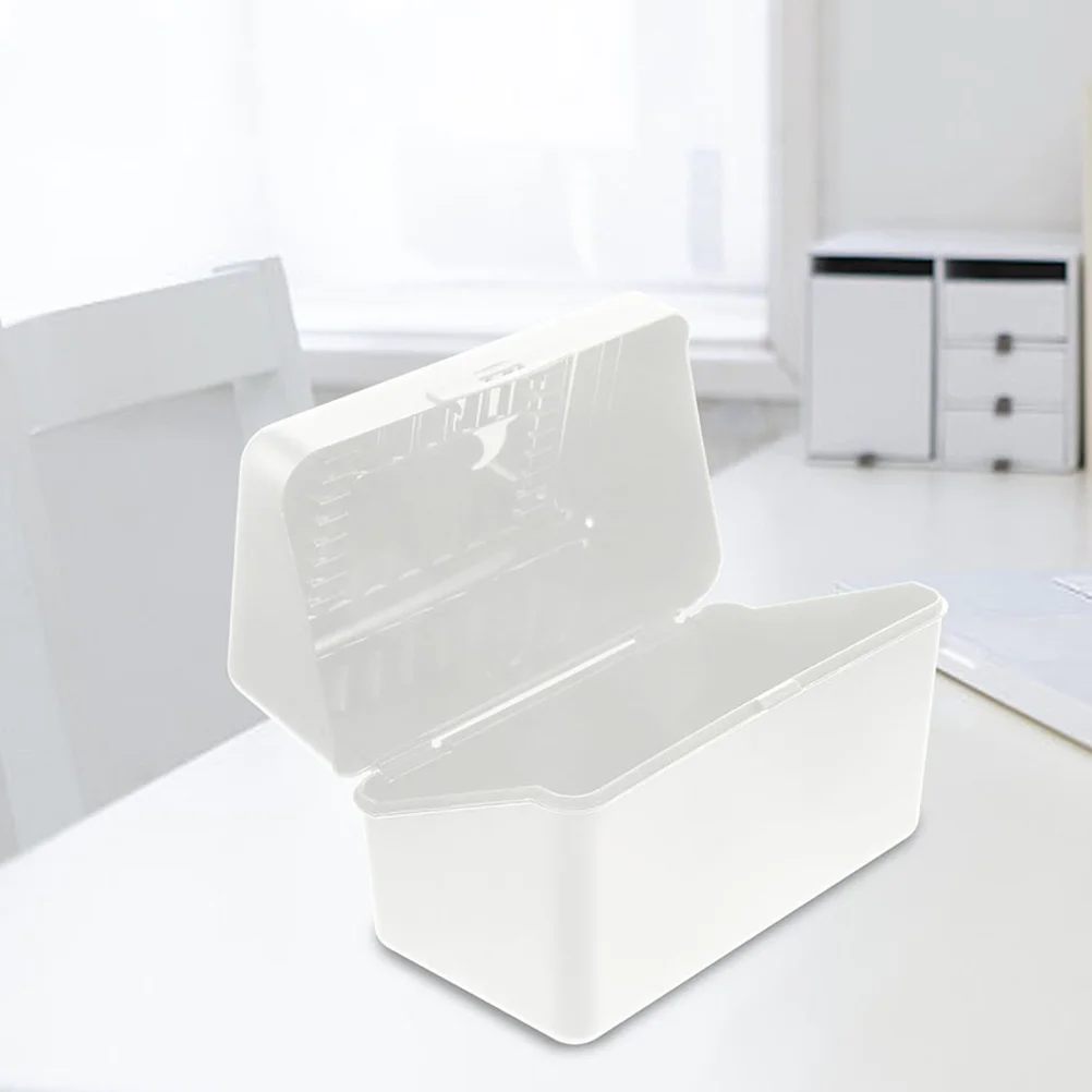 2 Pcs Business Card Holder Cards Storage Box Index Organizer Convenient Case Desktop Office White Miss