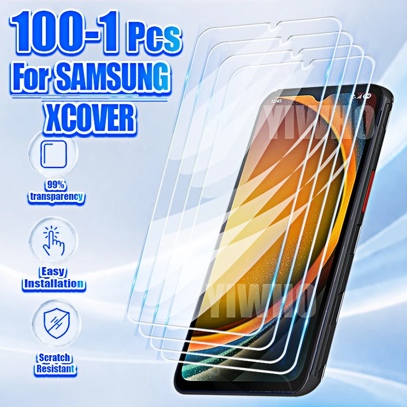 1-100Pcs Protective Tempered Glass for Samsung Galaxy XCOVER 7 6 Pro 2 Xover7 Xover6 7Pro 6Pro Screen Protectors Front Case Film
