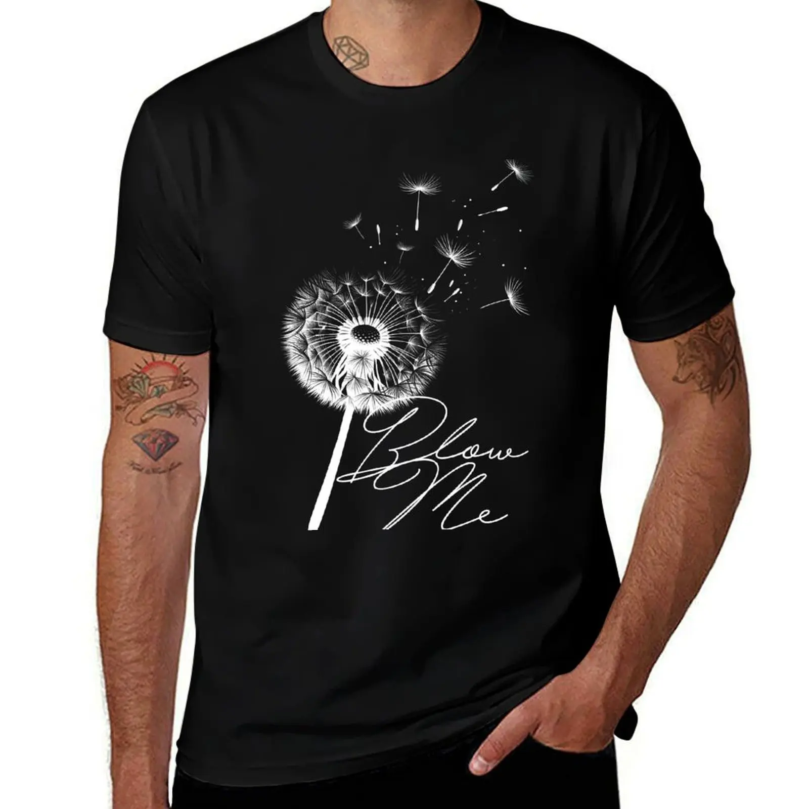 

Dandelion says Blow Me (White) T-Shirt funny t shirts dark humor t shirts for man graphic tees t shirt man designer T-shirt