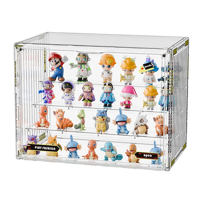 Grande Organizador de Vitrine de Acrílico para Figuras Colecionáveis, Brinquedos Blind Box, LEGO, POP MART, Caixa de Armazenamento de Mesa