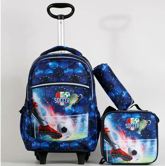 17 Inch Kinderen Reizen Trolley Tas Kids School Rollende Bagage Rugzak School Wielen Rugzak Voor Jongen Meisjes Student Tas