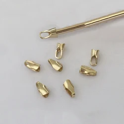 2Pcs 14K Gold Filled Crimp End Caps Cord End Clamps Tips Bead Connector Supplie For Diy Jewelry Leather Bracelet Necklace Making