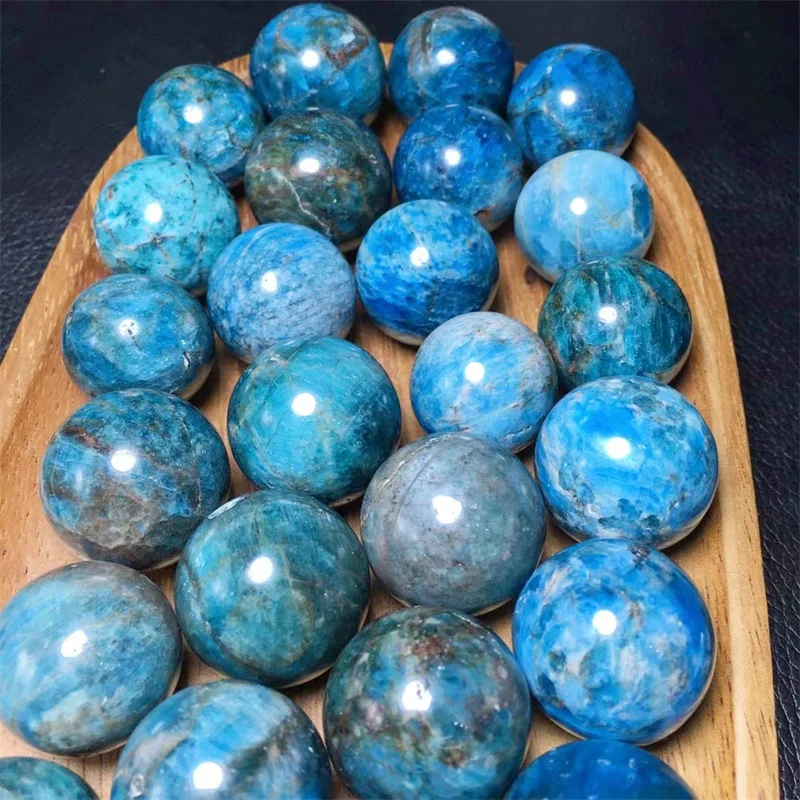 

3pcs Natural Apatite Sphere Chakras Stone Healing Reiki Treatment Home Office Decoration present 25mm