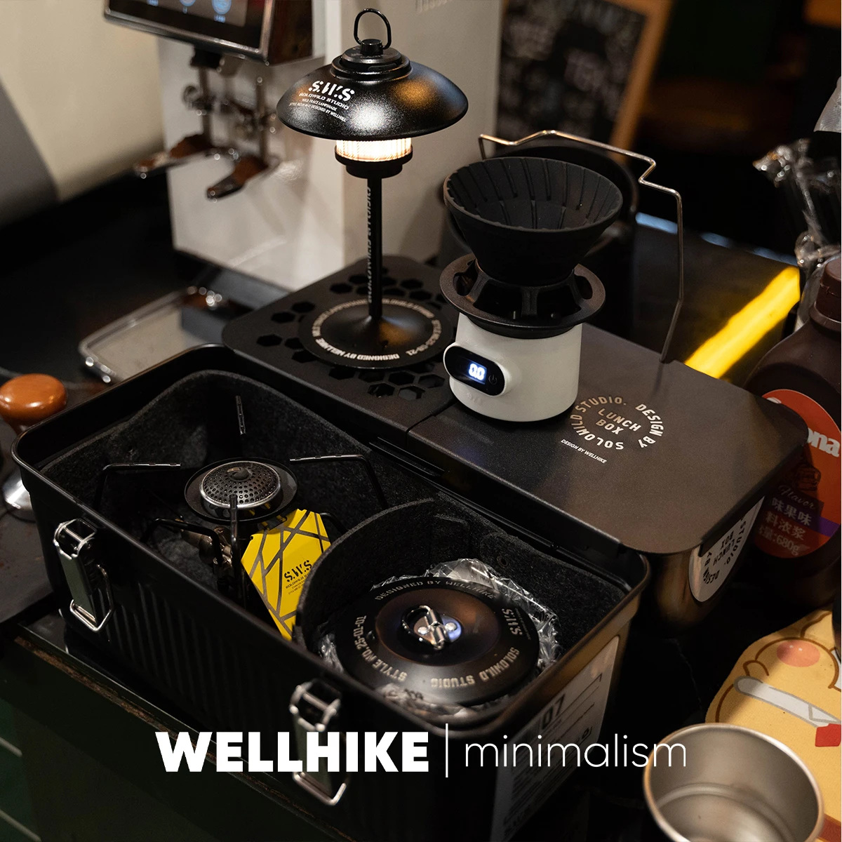 Outdoor Lunch Box Metal Table Plate Portable Tactical Camping Coffee Tea Set Storage Toolbox Accessories
