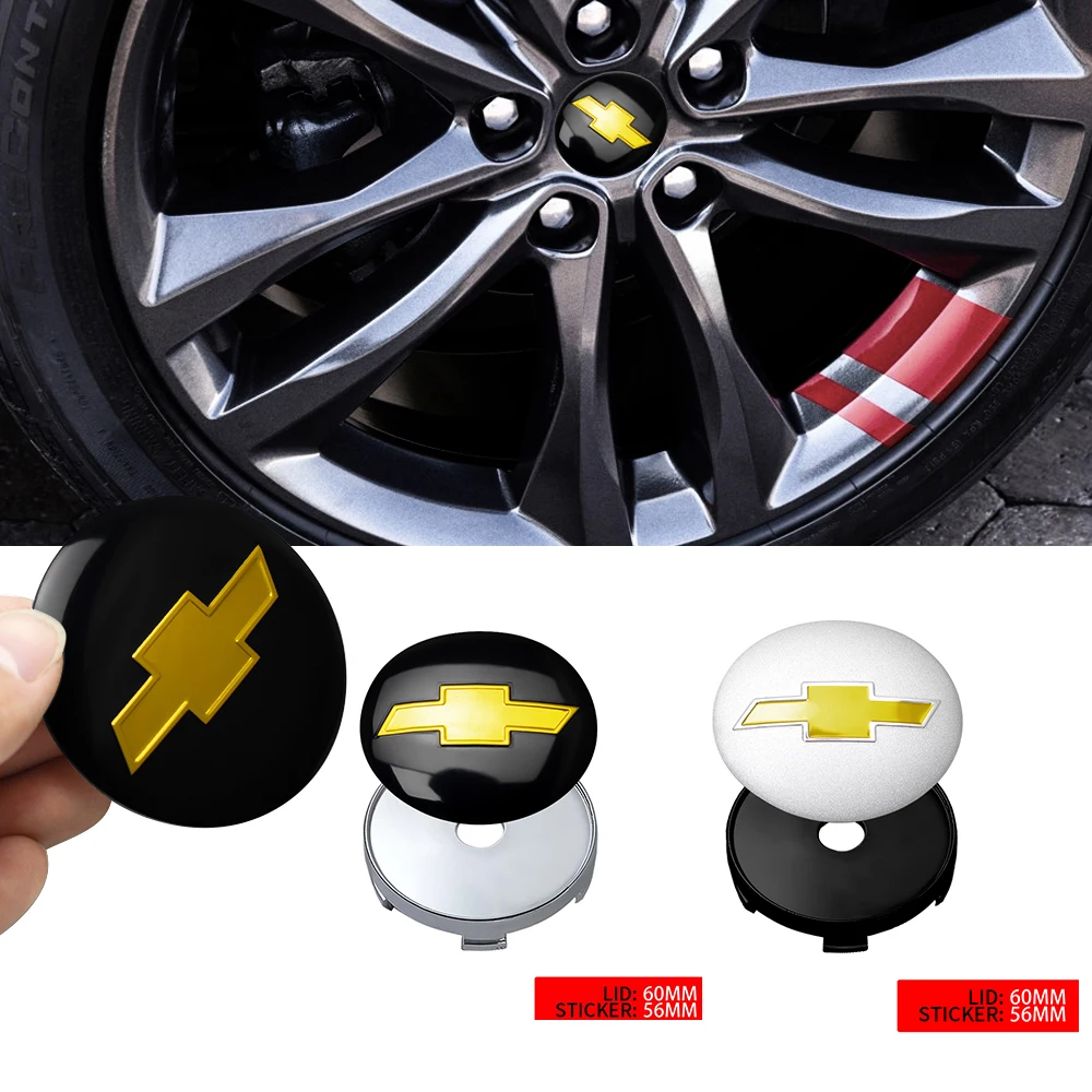 4PCS 60MM Car Wheel Center Cover Hubcap Auto Badge Decor Accessories For Chevrolet Captiva Cruze Silverado Spark Crvalier Malibu