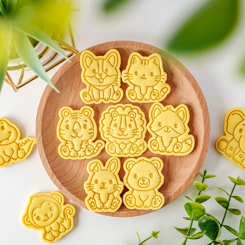 Mini Cute Cartoon Animal Biscuit Mold Fondant Cake Decorating Baking Cookie Press Stamp Baby Shower Birthday Party Cake Mold