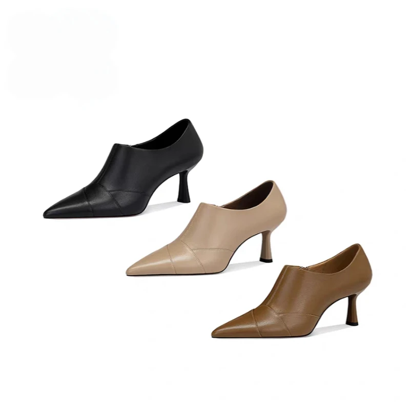 

Thin-heeled Pointed-toe Side Zipper Waterproof Platform, Versatile, Comfortable, Anti-slip and Breathable Women's Single Shoes