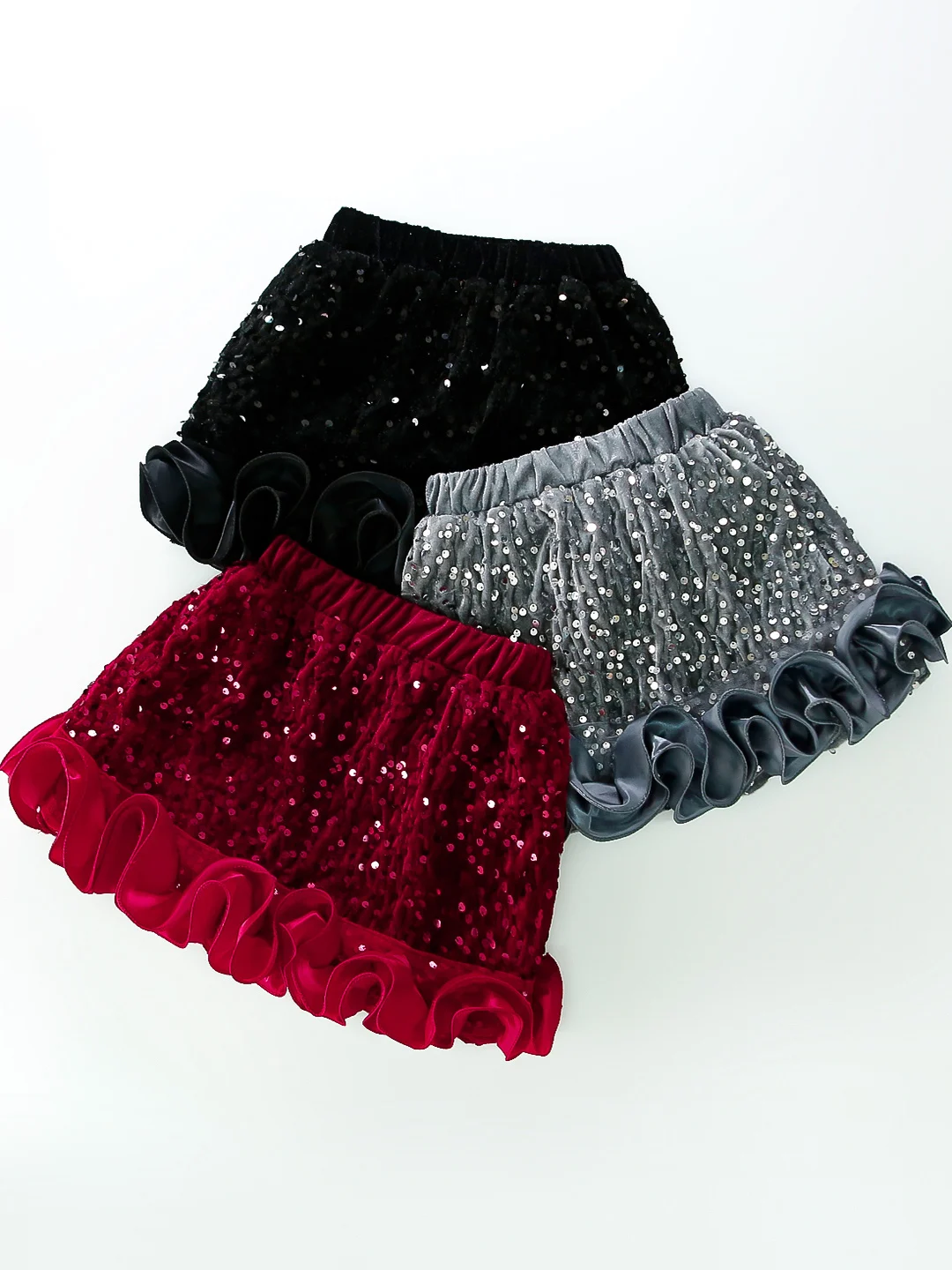 

Юбка с воланами и лепестками для девочек, повседневная юбка трапециевидной формы с пайетками и принтом, милая универсальная юбка для маленьких девочек f-длины