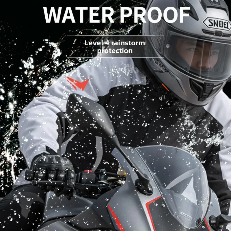 Motorcycle Raincoat Rain Pants Cycling Locomotive Suit Male Adult Wear Rainstorm-proof Takeaway Rider Split Suit