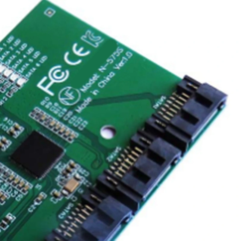 SATA Expansion Card 1 To 5 Port SATA3.0 Controller Card Motherboard SATA Port Multiplier Riser Card HUB Adapter