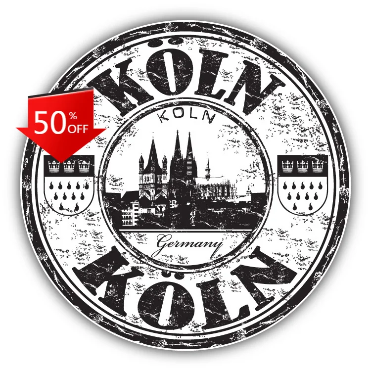 

Koln City Germany Grunge Cute Car Laptop Window Bumper Waterproof Vinyl Decal Decoration Vintage Retro Cute Unique Cute Funny
