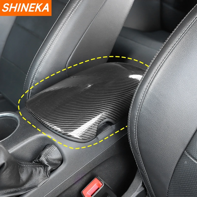 SHINEKA Center Console Armrest Box Decoration Cover Panel for Ford Mustang 2015 2016 2017 2018 2019 2020 Up Interior Accessories